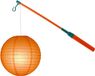Merkloos Lampionstokje 40 cm - met lampion - oranje - D25 cm - Sint Maarten