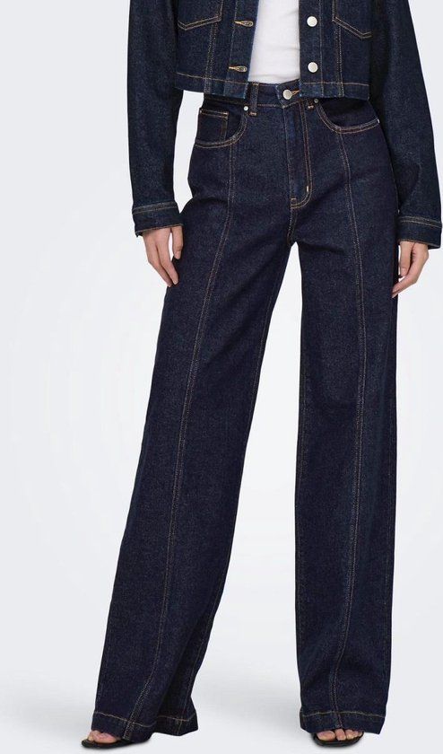 ONLY ONLHOPE EX HW WIDE DNM MAE1288 Dark Blue Denim Jeans - Women