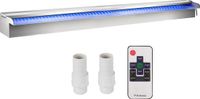 VEVOR Zwembadwatervalspiller, 90 X 11,5 X 8 Cm, Roestvrijstalen Zwembadwaterornament Met Kleurrijke Led-Strip, Slangaansluiting, Afstandsbediening, Corrosiebestendige Fontein voor Vijverzwembad
