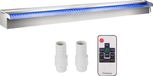 VEVOR Zwembadwatervalspiller, 90 X 11,5 X 8 Cm, Roestvrijstalen Zwembadwaterornament Met Kleurrijke Led-Strip, Slangaansluiting, Afstandsbediening, Corrosiebestendige Fontein voor Vijverzwembad