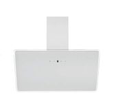 Respekta Afzuigkap in wit met transparante rand CH112090W / kopvrije schuine kap 90 cm/energie-efficiëntieklasse A++ / Afvoer- en circulatielucht/luchtstroom max. 490,6 m³/h / 39-61 dB