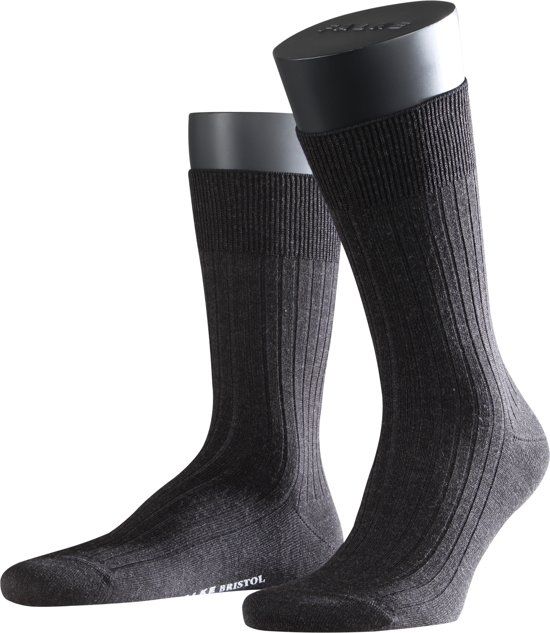 Falke Bristol Pure HerenSok 14415 - 45/46 - Grijs