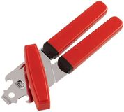 Fackelmann Blikopener 3-in-1 voor linkshandigen 17 cm Rood