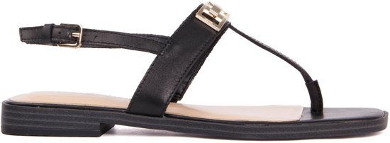 GUESS Ramiry Platte sandalen voor dames, Zwart, 38 EU