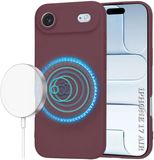 Techsuit Hoesje geschikt voor Apple iPhone Air - Soft Flex Silicone Back Cover - Geschikt voor MagSafe - Plum Red