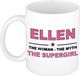 Bellatio Decorations naam cadeau mok - Ellen - Woman Myth Supergirl - koffiemok - 300 ml - collega - moederdag