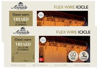 Anna's Collection Ijspegelverlichting - 2x - 180 LED lampjes - Warm Wit - 360 x 70 cm - Lichtsnoer