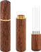 Famanu Agitateur à expresso 5 aiguilles 0,4 mm Outil de distribution d'expresso, manche et support en bois naturel