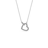 Bibei Collier pour femme, cœur incliné, argent sterling 925 BICLL027