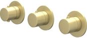 IVY Bond Afbouwdeel Inbouwthermostaat met 2 Stopkranen Symmetry met Ronde Rozetten - Geborsteld Mat Goud PVD