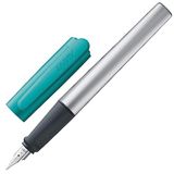 LAMY nexx smaragd - Vulpen met anti-slip greep & gepolijst stalen penpunt in maat M - driehoekig aluminium houder - inclusief LAMY T 10 blauw patroon - Rechtshandig