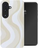 Selencia Hoesje - Geschikt voor Samsung Galaxy S26 FE - Backcover met Magnetische Ring - Desert Waves Beige