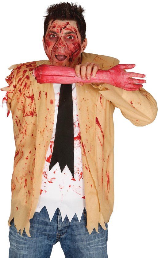 Fiestas Guirca Geamputeerde nep arm - Rood - Halloween - Latex - 44 cm - Unisex - Accessoiresets