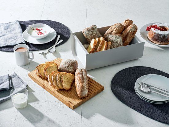 Alessi Mattina Broodtrommel met Snijplank - Donkergrijs