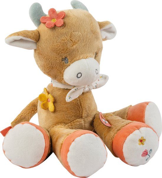 Nattou Koe Mila Knuffel - 30 cm - Donker Warm Beige