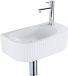 QeramiQ Fuente lavabo – 40x21.5x12 cm – céramique blanc mat – trou de robinet à droite – robinet chromé – côtelé