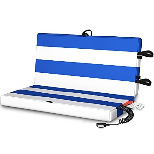 Bumfire Verwarmd zitkussen stadion | Blauw / wit | 35 x 35 x 3,5 cm