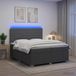 Maison Exclusive - lit boxspring LED avec matelas, gris foncé, 200 x 200 cm, rembourré