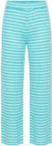 Studio Untold Dames Broek Wijde Pijpen Structuur en Strepen Blauwe Munt Maat 46+