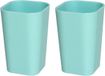 Gerimport Gerim Badkamer tandenborstelhouder / drinkbeker - 2 st - kunststof - mintgroen - 7 x 11 cm