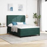 Maison Exclusive - Lit boxspring exclusif avec matelas, couleur vert foncé, dimensions 200 x 160 cm, revêtement en velours