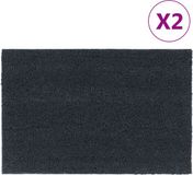 vidaXL Deurmatten 2 st 40x60 cm getufte kokosvezel donkergrijs