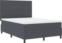 vidaXL LED Box Spring Bed Dark Grey and White 140 x 190 cm
