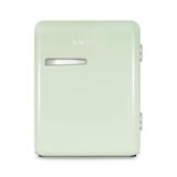 H.Koenig SWEISS Mini-koelkast, retrostijl, wit, vintage, 31 l, compact, voor levensmiddelen, dranken, cosmetica, temperatuur instelbaar 6°-15°C, 24dB, verstelbare poten, groen
