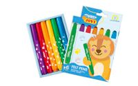 Jovi MY FIRST 6 viltstiften, super wasbaar voor kinderen, brede punt, afgeronde punt, verschillende kleuren (1206)