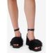 IRO Paris Irma Foxy Sandales Fourrure Noir Taille : 41