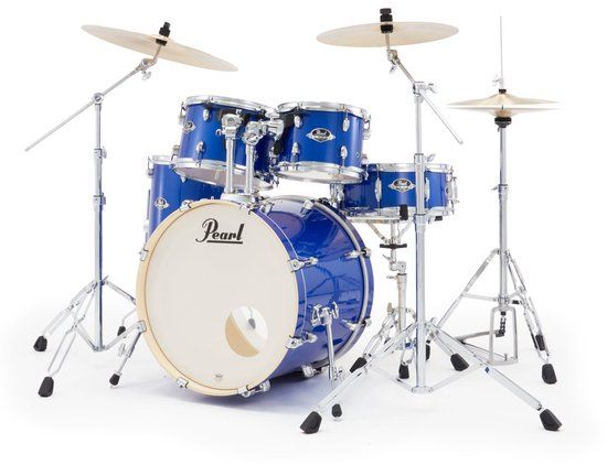 Pearl Export EXX705NNBR/C863 Midnight Blue 5d. drumstel met hardware en bekkenset (fusion)