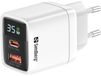 Sandberg 441-52 Chargeur rapide universel pour appareils mobiles, blanc, AC, 35W, 2 ports (1x USB-C, 1x USB-A)