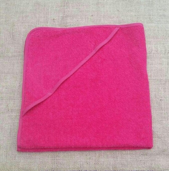 Funnies Baby badcape / omslagdoek fuchsia roze - 100% katoen