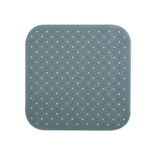 MSV Premium douchemat, antibacterieel, antislip, met zuignappen, grijs, rozengeur, ca. 54 x 54 cm, wasbaar op 60 graden