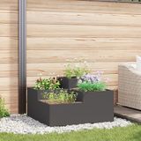 vidaXL Plantenbak Zwart Staal 80 x 80 x 48 cm
