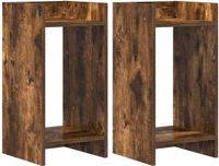 vidaXL Plantenstandaard 2 stuks gerookt eiken 30 x 30 x 60 cm