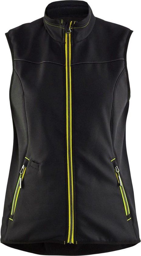 Blåkläder Dames softshell bodywarmer 3851-2516 - Zwart/High Vis Geel - XL