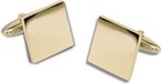 Lovelockers® Vierkante Manchetknopen Goudkleurig RVS - 17mm - Heren