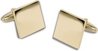 Lovelockers® Vierkante Manchetknopen Goudkleurig RVS - 17mm - Heren