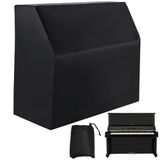 Rechtopstaande pianoafdekking, piano, volledige dekking, stofdicht, waterdicht, zilver-gecoate Oxford-stof, pianobeschermhoes, zwart, blokkeert zonlicht, vocht, stof