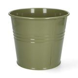 Cache-pot, zinc, vert olive, Ø17 cm