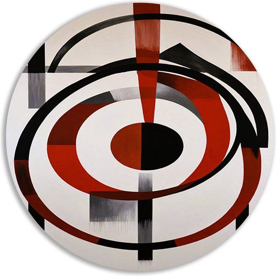 Merkloos / Sans marque Muurcirkel - Geometrie - 40x40 cm - Forex