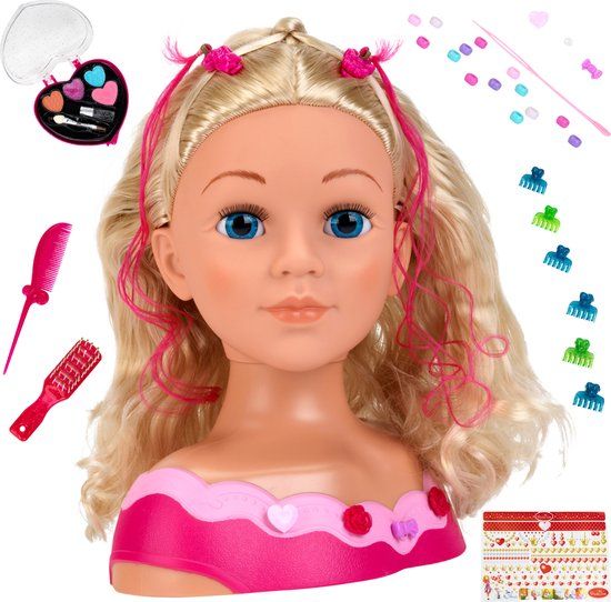 Klein Toys Styling Star Kaphoofd Emma - Incl. Cosmetica Set & Haaraccessoires - Roze