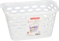 Plasticforte Panier à linge avec crochet - 25 x 15 x 20 cm - blanc - plastique - pour suspendre le linge