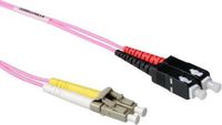 ACT RL8707 Glasvezel Patchkabel Duplex LSZH - LC/SC 50/125µm OM4 - 7 meter - Paars