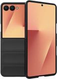 Techsuit Hoesje geschikt voor Samsung Galaxy Z Flip 7 - Magic Shield Silicone Back Cover - Zwart
