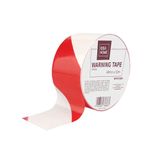 Idea Home Afzetband, rood en wit, 50 m x 48 mm, waarschuwingstape, niet klevend, markeringstape