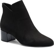 Tamaris Enkellaarzen Dames Zwart Suède Blokhak Ritssluiting 5-7 cm