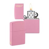 Zippo Stormaansteker - Mat roze met logo en vlamgravure op de zijkant - Navulbaar - Herbruikbaar - Windbestendig design - Geschenkdoos - Made in USA, Amazon Exclusive