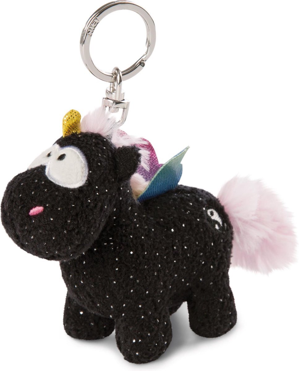 NICI Sleutelhanger Unicorn Yin 9 X 10 Cm Polyester Zwart/roze